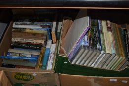A collection of books, including Lake District, Scotland and Cornwall interest.