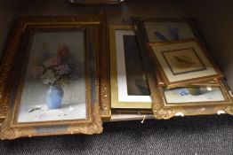 A selection of prints, including still life and wildlife interest.
