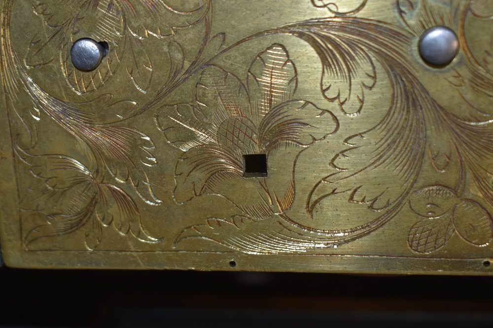 A late 17th Century ebonised bracket clock, John Clowes of London, the case having a caddy top, - Image 17 of 24