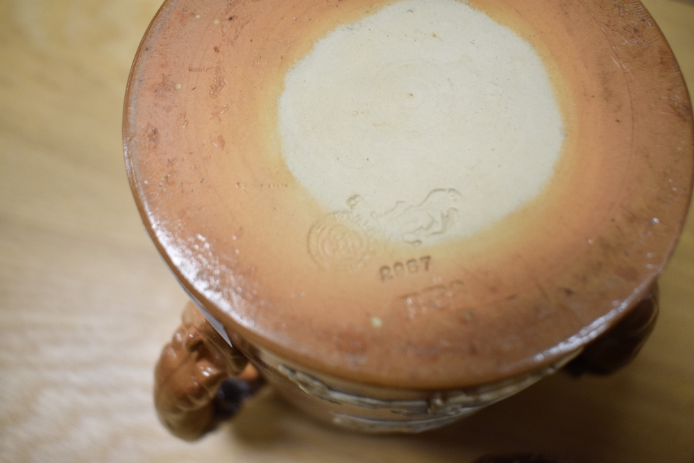 A group of 19th Century Doulton ware, including a Lambeth stoneware tyg with figural handles, a salt - Image 4 of 4