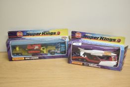 Two 1970's Matchbox SuperKings die-casts, K13 Aircraft Transporter and K23 Low Loader, both in