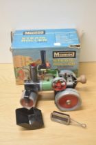 A Mamod SR1A Live Steam Roller, in original box, burner and instructions present