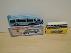 A French Dinky Die-cast 29F Autocar Chausson blue & white in original yellow box along with a