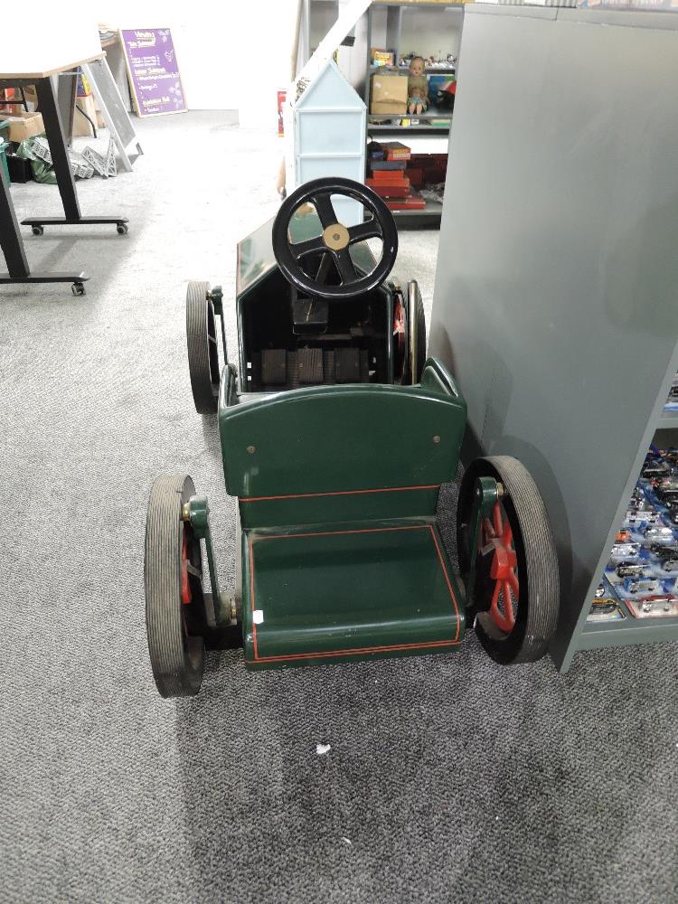 A modern wooden Strega Rocking Car, vintage model car with adjustable wheel for access to seat, turn - Image 3 of 3