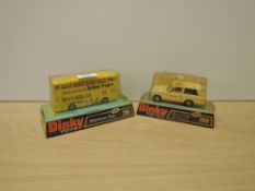 Two Dinky die-casts, 268 Range Rover Ambulance and 295 Atlantean Bus, Yellow Pages, both on bubble