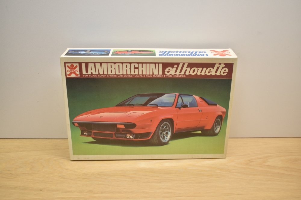 A Bandai 1:20 scale plastic kit, No 2 Lamborghini Silhouette, in original box
