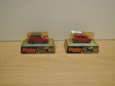 A Meccano Dinky die-cast 183 Mini Minor (automatic) in red with black roof on bubble card display