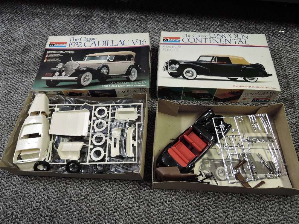 Twelve Monogram 1:24 scale Vintage Car plastic Model Kits, all opened, some part made, not checked - Image 5 of 6