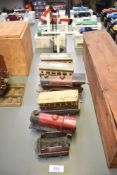 A small collection of Hornby 0 gauge, Meccano clockwork 0-4-0 Loco & Tender 6100, 0-4-0 clockwork