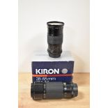 Two Kiron MC Macro lenses, 1:4 80-200mm and 1:2,8-3,8 28-85mm