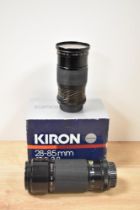 Two Kiron MC Macro lenses, 1:4 80-200mm and 1:2,8-3,8 28-85mm