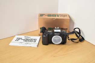 A Nikon F601 AF camera body in original box