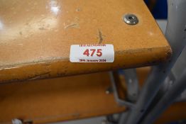 A set of four vintage school or similar lab or workshop stools