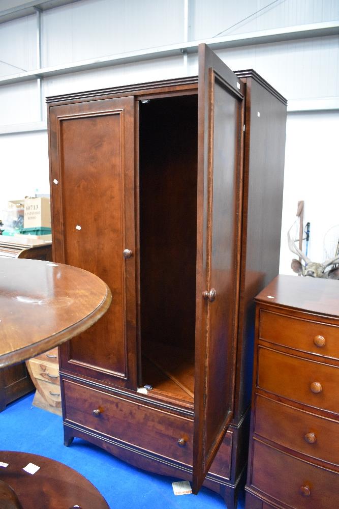 A modern mahogany wardobe with drawer base , dimensions approx. H199 W107cm - Image 3 of 10