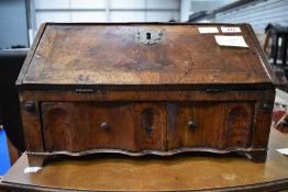 A 19th Century Specimen/Apprentice piece walnut desk, dimensions approx. W40cm D27cm H24cm
