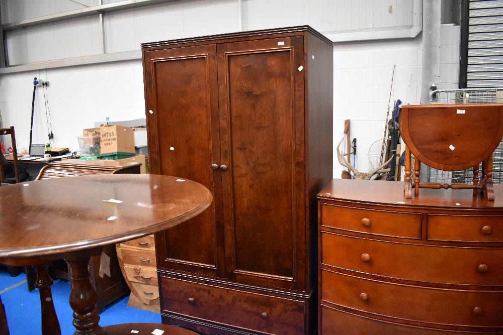 A modern mahogany wardobe with drawer base , dimensions approx. H199 W107cm - Image 8 of 10