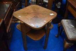 A 1930s walnut occasional/coffee or bedside tabl with undershelf, and Queen Anne style dressing