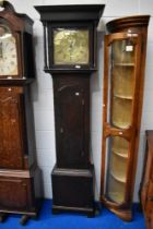 An 18th Century and later longcase clock having 30hr movement with brass dial, named for