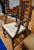 A 19th Century mahogany feather back carver chair