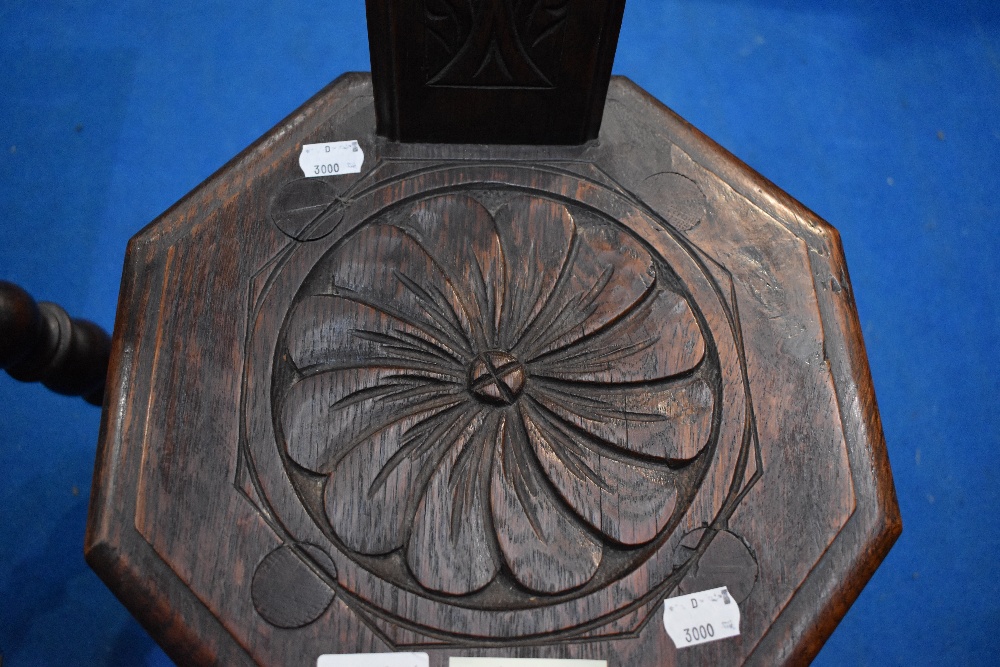 Two traditional carved oak spinning chairs - Image 6 of 7