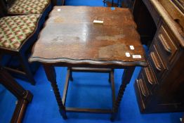 An early 20th Century oak occasional table having twist frame, approx 51 x 51cm