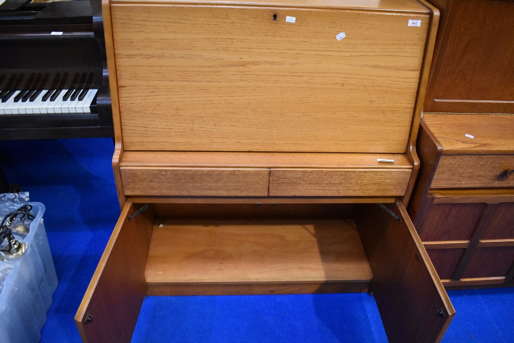 A vintage teak bureau of plain design, possibly Nathan or G Plan, dimensions approx. H107, W93, - Image 2 of 4