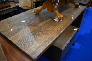 A vintage oak refectory style dining table , approx 170 x 86cm