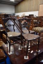 A set of three 19th Century can seated bedroom chairs