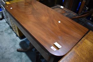 A Regency revival mahogany fold over tea table, width approx 90cm