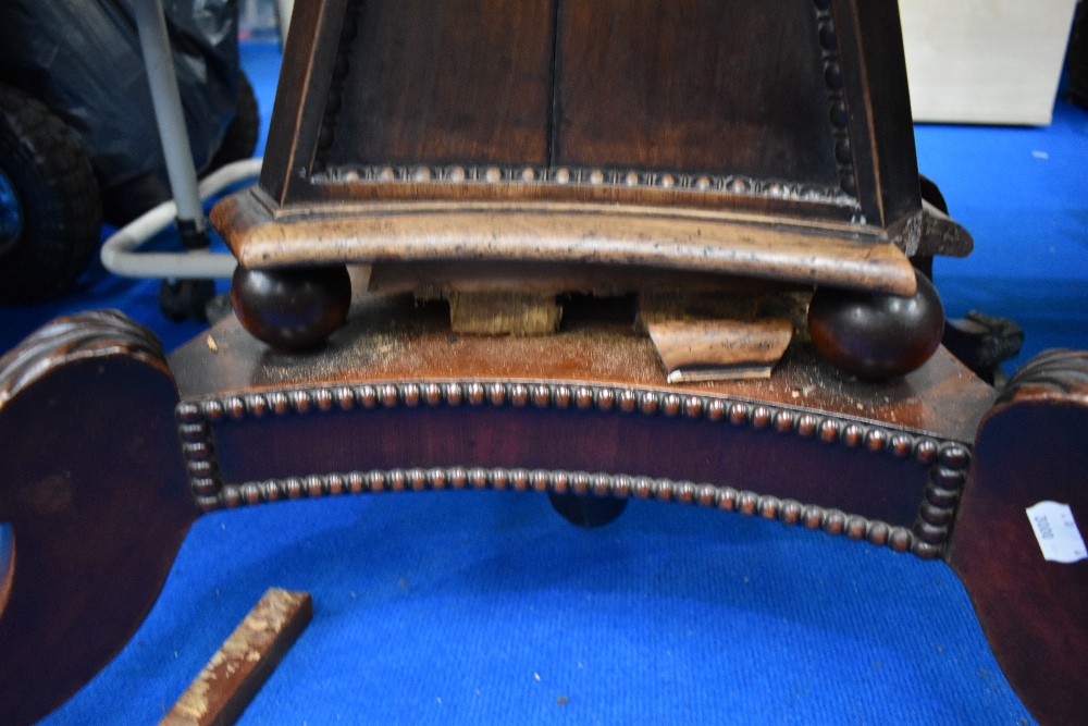 A William IV mahogany fold over tea/breakfast table of large proportions , having curved top over - Image 3 of 12