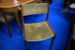 A set of four vintage teak framed designer dining chairs, possibly G plan