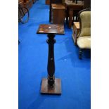 A 19th Century and later mahogany torchere, height approx 91cm