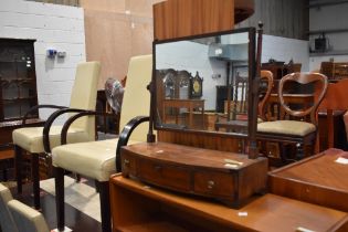 A 19th Century mahogany toilet mirror having three drawer base, width approx. 57cm height 57cm,