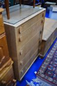 A vintage Meredew five drawer bedroom chest, dimensions approx. W68 H98 D47cm