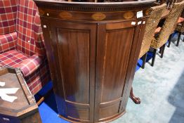 A 19th Century mahogany bow fronted corner cupboard, height approx 120cm