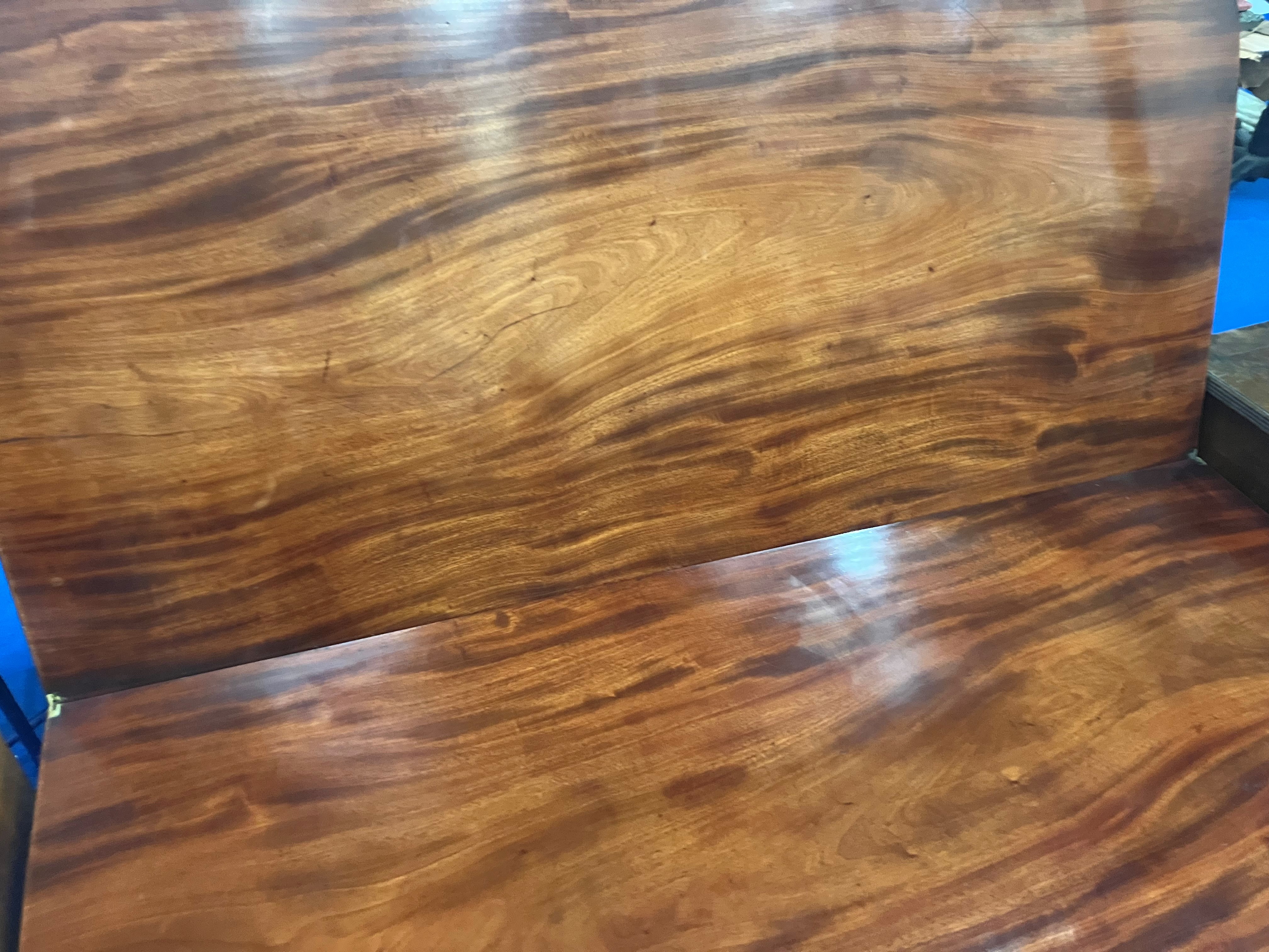 A William IV mahogany fold over tea/breakfast table of large proportions , having curved top over - Image 10 of 12