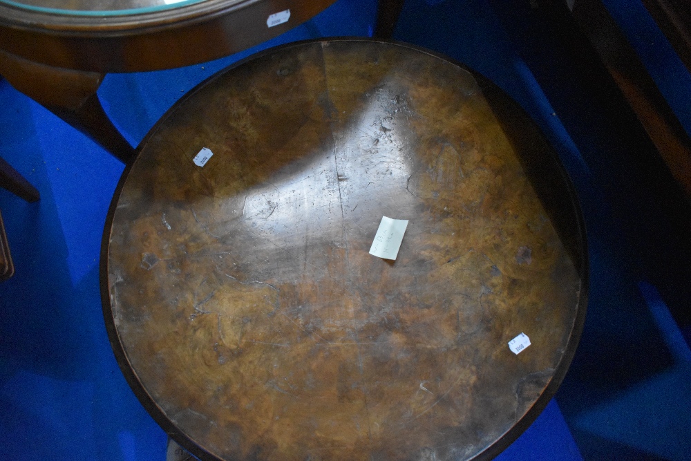 Two early to mid 20th Century mahogany and walnut occasional tables (both 63cm diameter) - Image 2 of 3