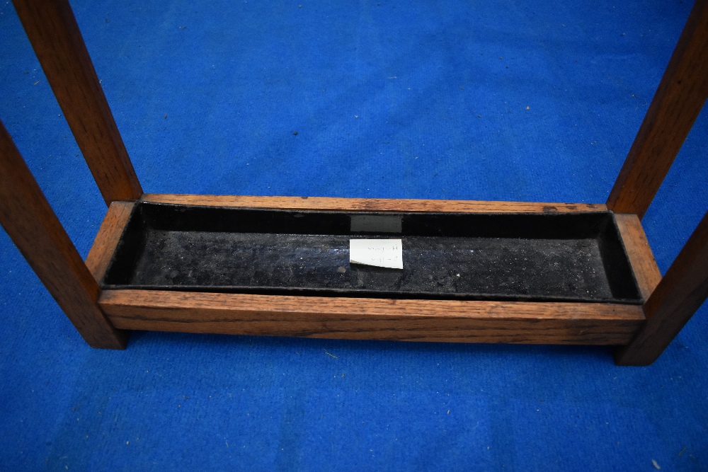 Two vintage stick stands, one being golden oak - Image 4 of 6