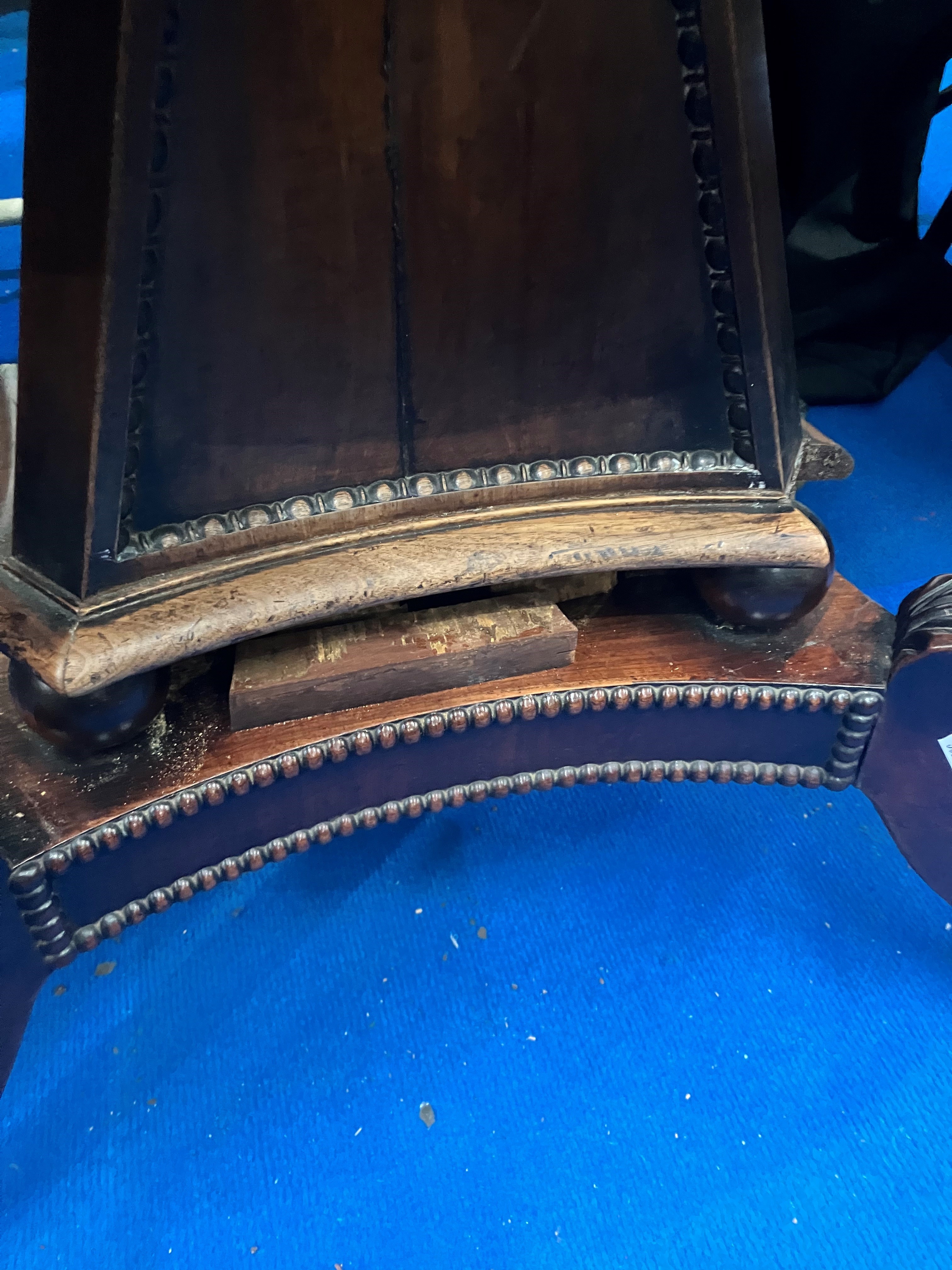 A William IV mahogany fold over tea/breakfast table of large proportions , having curved top over - Image 11 of 12