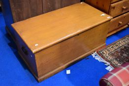 A 19th Century stained pine blanket box, approx. 100 x 51 x 44cm