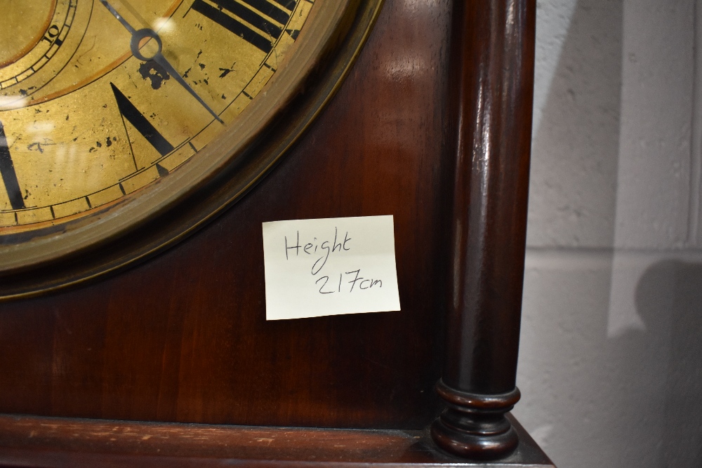 A 19th Century mahogany longcase clock , having 'onion' shaped case on square base, with 8 day - Image 3 of 8