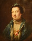18th Century British School, oil on canvas, a half length portrait of 'Elizabeth', an 18th lady in