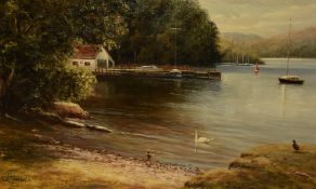*Local Interest - Paul Harley (20th Century, British), oil on canvas, 'Windermere From Cockshot
