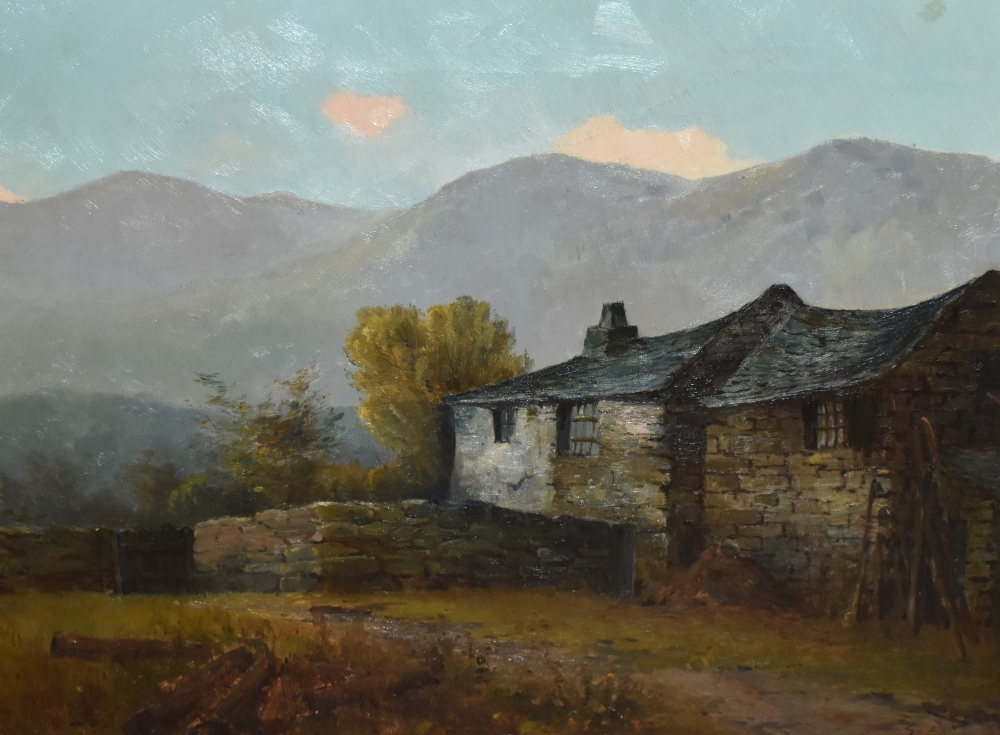 *Lake District Interest - 20th Century British School, oil on canvas, 'Old Houses at Grange,