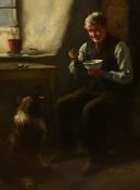 Henry John Dobson R.S.W (1858-1928, Scottish), oil on canvas, 'A Crofter And His Dog', A depiction