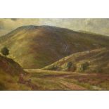 19th Century British School, oil on board, 'Trough of Bowland', displayed within a period gilt