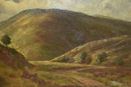 19th Century British School, oil on board, 'Trough of Bowland', displayed within a period gilt