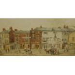 W.Herdman (19th/20th Century), watercolour, 'Old Shaw's Brow', Liverpool, a street scene, initials