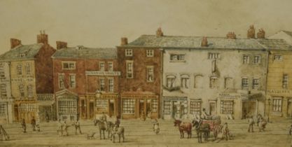 W.Herdman (19th/20th Century), watercolour, 'Old Shaw's Brow', Liverpool, a street scene, initials