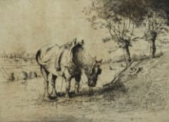 Henry Jackson Simpson (1893-1963, British), etching, 'Hay Making', signed to the lower right,